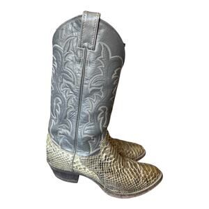 Vintage Justin Snakeskin Western Cowboy Boot Men size 8.5 D